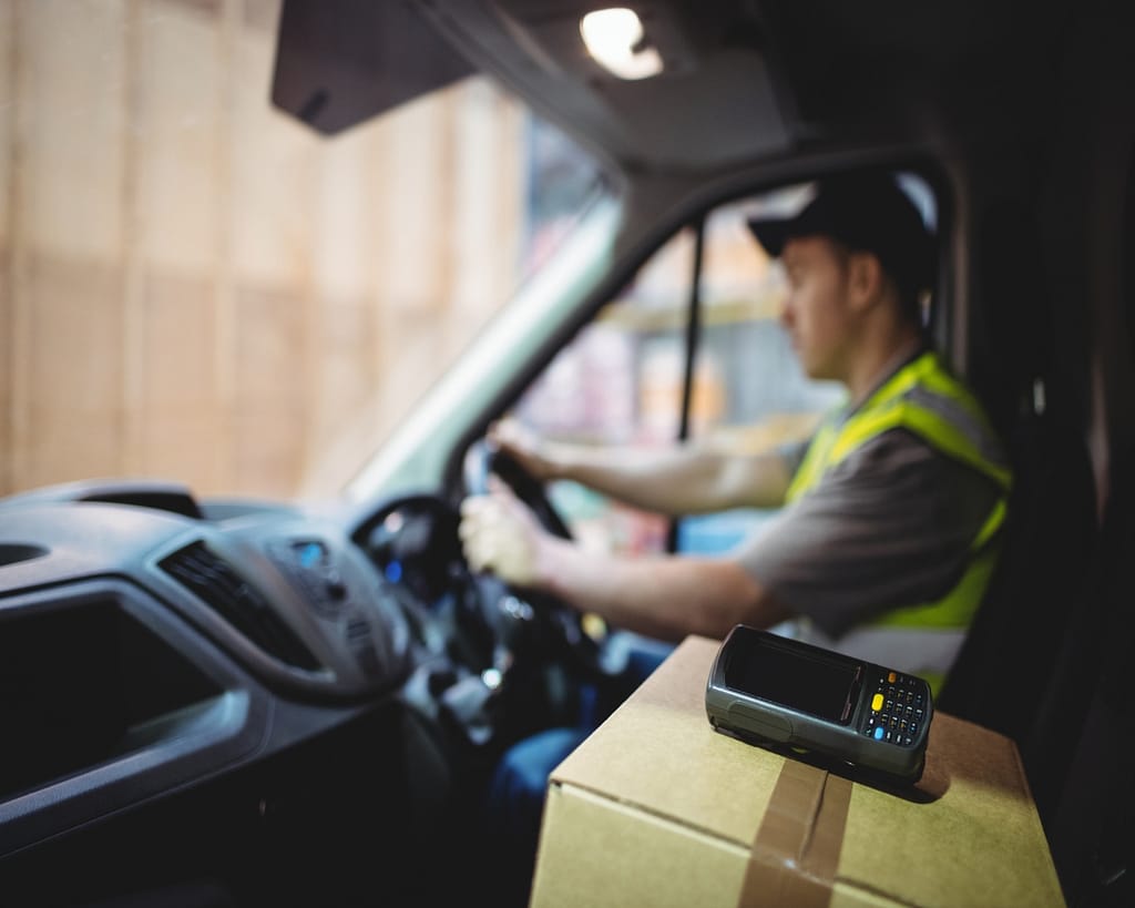 Courier in Van with Scanner Courier Services