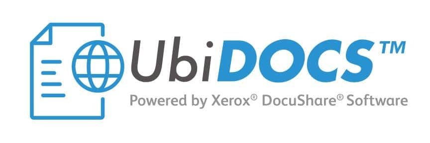 UbiDocs logo powered by Xerox DocuShare software